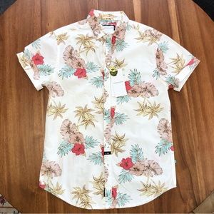 Denim & Flower Poplin Hawaiian Summer Shirt